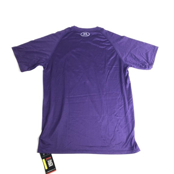 Under Armour Loose Heat Gear Tee Shirt Mens  Medium Purple Short Sleeve Logo C33 - Picture 2 of 6